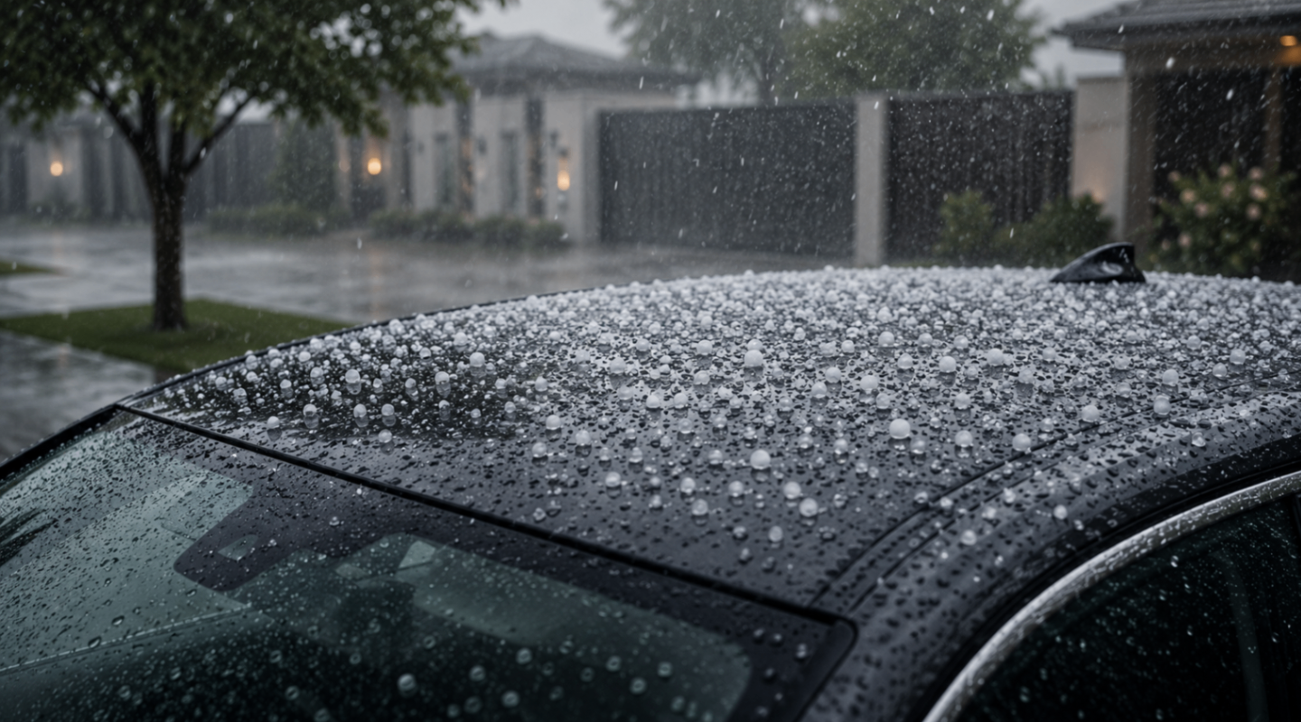 Daño por granizo en vehículo